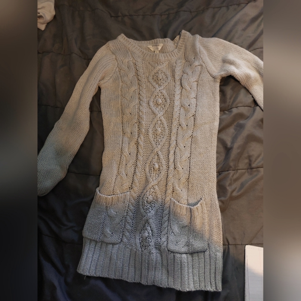 Cream colored sweater dress